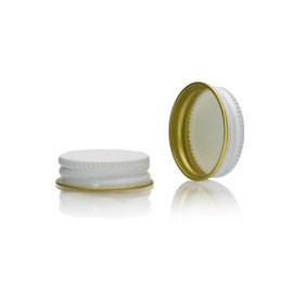 33-400 White Metal Lid, Plastisol Lined Cap 3CPLW0331PW