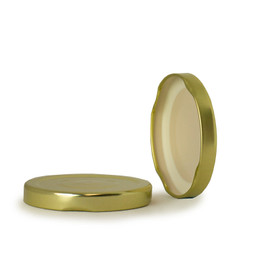 63mm T/O Gold Metal Button Plastisol Lined Cap 3TPLG0632PW