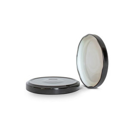 82mm T/O Black Metal Button Plastisol Lined Cap 3TPLB0822PW