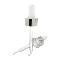 20-400 1oz Silver / White Glass Dropper 2DP0204MC