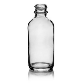 2 oz Clear Glass Boston Round Bottle - 20-400 Finish (Case of 24) 1BR020211