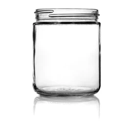 16oz Glass Straight-Sided Jar - 83/400 Finish (Case of 12) 1SS162LN