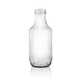 16 oz Glass BBQ Decanter Bottle - 38/400 Finish (Case of 12) 1BQ161LN