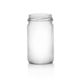8oz Glass Jar (Half Pint) - 58mm Lug Finish (Case of 12) 1LIBT081AK