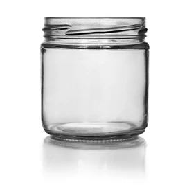 7.75oz Straight Sided Glass Jar - 70mm T/O Finish (Case of 12) 1SST081GHG