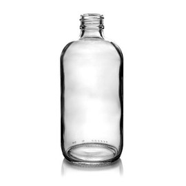 8 oz Glass Boston Round Bottle - 28/400 Finish (Case of 12) 1BR080211GHG