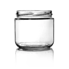 12oz Glass Straight-Sided Jar - 82mm T/O Finish (Case of 12) 1SST121LNE