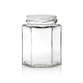 270ml (9oz) Glass Hex Jar - 63mm Lug Finish (Case of 12) 1HEXT2502GHG