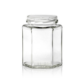 270ml (9oz) Glass Hex Jar - 63mm Lug Finish (Case of 12) 1HEXT2502GHG