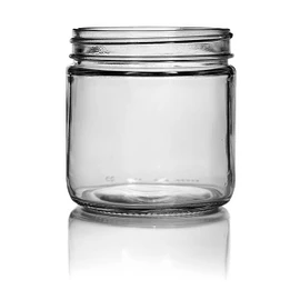 8oz Straight Sided Glass Jar - 70/400 Finish (Case of 12) 1SS081GHG