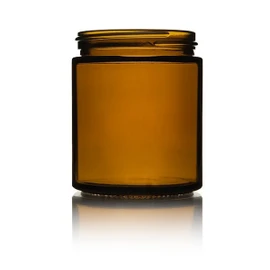 6oz Amber Straight Sided Glass Jar - 63/400 Finish (Case of 12) 1SSA062GHG