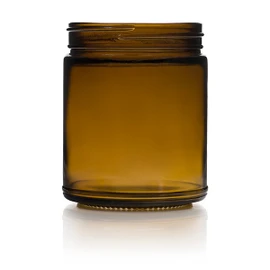 9oz Amber Straight Sided Jar - 70/400 Finish (Case of 12) 1SSA092SGC