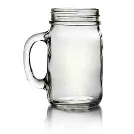 16oz Glass Mason Jar Mug with Handle - 70/450 Finish (Case of 12) 1MUG161GHG