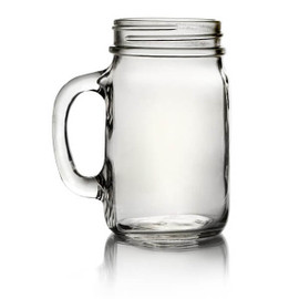 16oz Glass Mason Jar Mug with Handle - 70/450 Finish (Case of 12) 1MUG161GHG