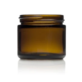 2oz Straight Sided Amber Glass Jars, 53-400 (Case of 24) 1SSA022GHG