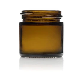 1oz Amber Straight Sided Jar - 43/400 Finish (Case of 162) 1SSA011SDEG