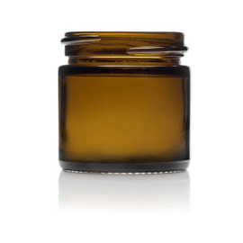 1oz Amber Straight Sided Jar - 43/400 Finish (Case of 162) 1SSA011SDEG