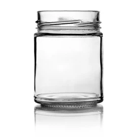 9oz Clear Straight Sided Glass Jar, 70 MM Deep T/0 Finish (Case of 6) 1SST096GHG
