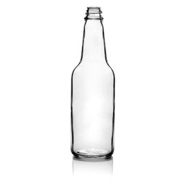 10 oz Glass Woozy Hot Sauce Bottle - 24/414 Finish (Case of 12) 1LN101LN