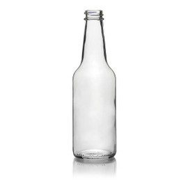10 oz Long Neck Glass Sauce Bottle - 28/400 Finish (Case of 12) 1LN103GHG