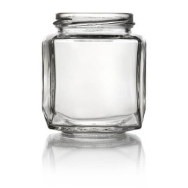 270ml (9 oz) Glass Oval Hexagon Jar - 63mm Lug Finish (Case of 12) 1OVL081GHG