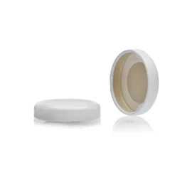 38mm T/O White Metal Plastisol Lined Cap 3TPLW0381MY