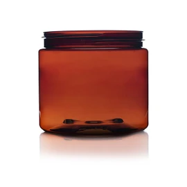16oz Amber PET Plastic Jar - 89/400 Finish 4JAR1661MC