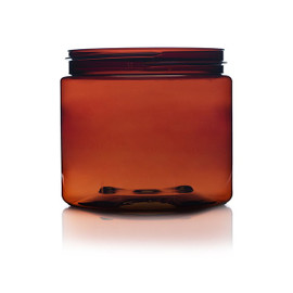 16oz Amber PET Plastic Jar - 89/400 Finish 4JAR1661MC