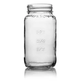 25oz Glass Square Mason Jar - 70/450 Finish (Case of 12) 1MAS251LN