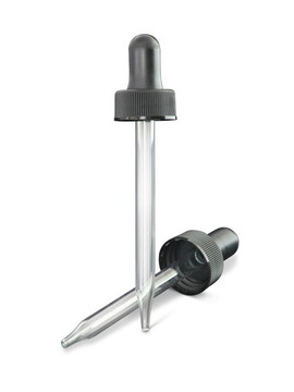 22/400 4oz Glass Dropper (For Amber) Black 2DP0221SPGC