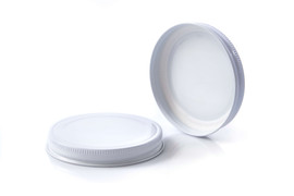 83-400 White Metal Lid, Plastisol Lined Cap w/ White Interior 3CPLW0831KY