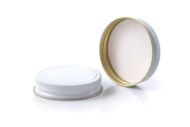70/450 White Pulp/Poly Lined Metal Bottle Cap, Uncoated Interior 3CPPW0702PW