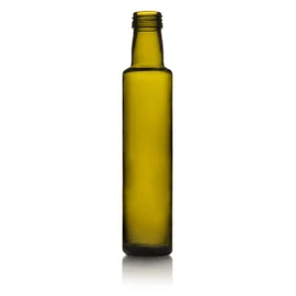 500ml Antique Green Aceite Round Olive Oil Bottle - 31.5mm Finish (Case of 12) 1ACE050031RB
