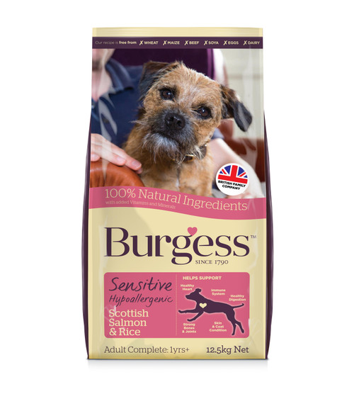 Burgess Sensitive Adult Complete Dry Dog Food - Salmon & Rice