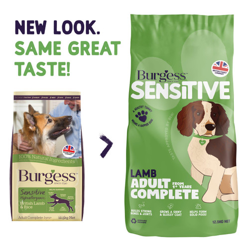 Burgess Sensitive Hypoallergenic Adult Complete Dry Dog Food - Lamb & Rice