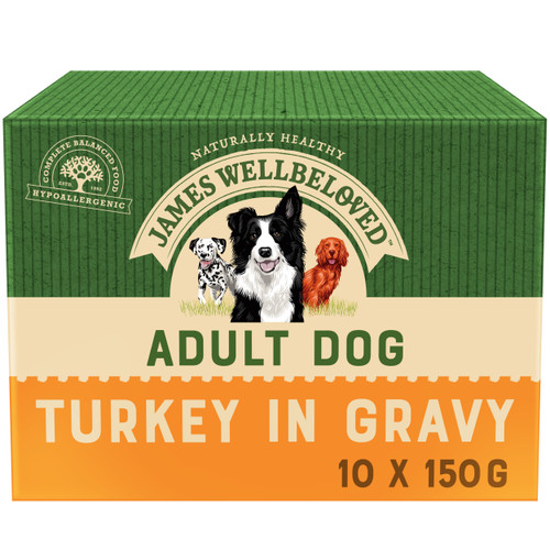 James Wellbeloved Adult Wet Dog Food Pouches - Turkey & Rice