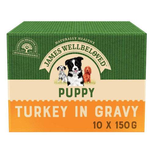 James Wellbeloved Puppy/Junior Wet Dog Food Pouches - Turkey & Rice
