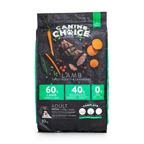 Canine Choice Super Premium Grain Free Medium Adult Dry Dog Food - Lamb