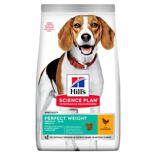 Hill's Science Plan Perfect Weight Medium Adult 1+ Dry Dog Food - Chicken