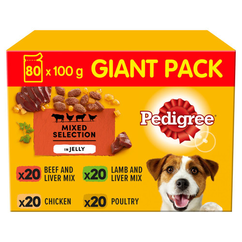 Pedigree Adult Wet Dog Food Pouches - Mixed Selection in Jelly