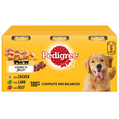 Pedigree Adult Wet Dog Food Tins - Mixed Selection in Jelly