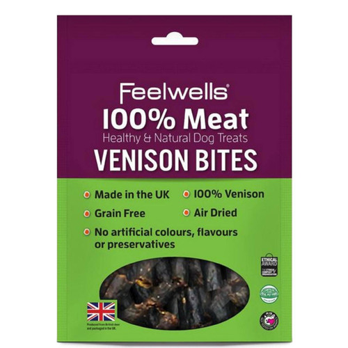 Feelwells 100% Meat Venison Bites Dog Treat