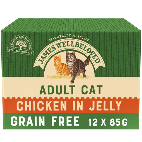 James Wellbeloved Adult Cat Grain-free Pouches with Chicken in Jelly