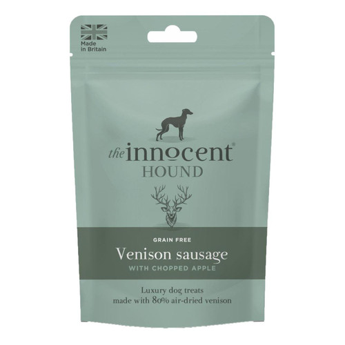 The Innocent Hound Dog Treat Venison Sausages with Chopped Apple