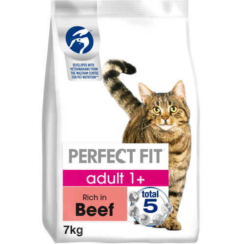 Perfect Fit Active Adult 1+ Dry Cat Food - Beef