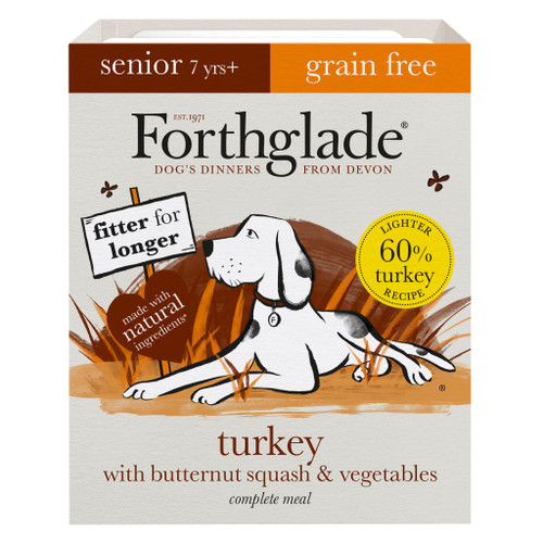 Forthglade Complete Meal Grain-free Senior Wet Dog Food - Turkey with Butternut squash & Vegetables
