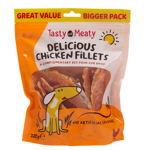 Tasty and Meaty Chewy Delicious Chicken Fillets Adult Dog Treat