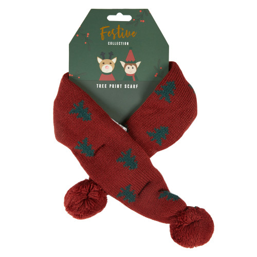 Festive Collection Tree Print Dog Scarf