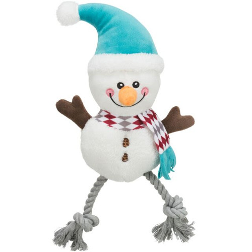 Trixie Christmas Multicolour Plush Snowman Dog Toy