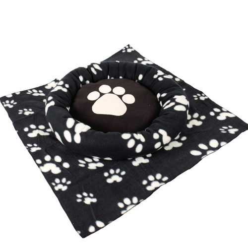 Dream Paws Pawprint Dog Bundle Bed With Blanket